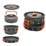 1 Set, Camping Cookware Kit, Aluminum Teapot, Pan, Pot And Lid Set, Non Stick Foldable Cooking Pots Set