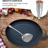1pc Stainless Steel Wok Spatula/Soup Ladle With Rosewood Handle, Cooking Utensils With Wooden Handle, Kitchenware, Kitchen Supplies