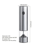 1pc Electric Spice Grinder Stainless Steel Salt And Pepper Mill Fillable Adjustable Coarseness With Light And On/Off Button Kitchenware, Kitchen Accessories