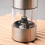 1pc Electric Spice Grinder Stainless Steel Salt And Pepper Mill Fillable Adjustable Coarseness With Light And On/Off Button Kitchenware, Kitchen Accessories