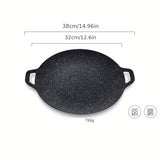 1pc Korean Style Iron Plate Barbecue Pan Outdoor Card-style Stove Grilled Meat Plate Barbecue Plate,, Induction Cooker Grilled Plate Thanksgiving