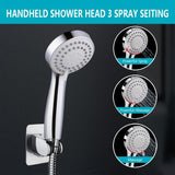 1set Shower Head With Handheld Combo Set, 15.24 Cm High Pressure Rainfall Showerhead With Hand Held 152.4 Cm Hose For Bath, Adjustable Swivel Shower Head Spray, Anti-leak Nozzles, Universal Fit, Bathroom Accessories
