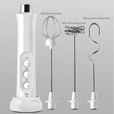1pc Electric Milk Frother 3 In 1 Portable Rechargeable Electric Milk Frother Foam Maker Handheld Foamer High Speeds Drink Mixer