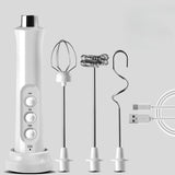 1pc Electric Milk Frother 3 In 1 Portable Rechargeable Electric Milk Frother Foam Maker Handheld Foamer High Speeds Drink Mixer