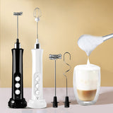1pc Electric Milk Frother 3 In 1 Portable Rechargeable Electric Milk Frother Foam Maker Handheld Foamer High Speeds Drink Mixer