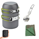 1pc Portable Cookware Outdoor Camping Cookware Pot Set Portable 1-2 Person Picnic Kitchenware, With 1pc Spoon