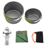 1pc Portable Cookware Outdoor Camping Cookware Pot Set Portable 1-2 Person Picnic Kitchenware, With 1pc Spoon