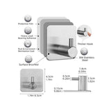 7pcs Bathroom Accessories Set, Including Towel Bar, Towel Ring, Toilet Paper Holder And 4 Robe Towel Hooks, Wall Mounted Stainless Steel Towel Rack Kit, Bathroom Hardware Set