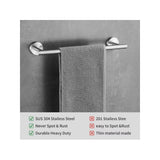 7pcs Bathroom Accessories Set, Including Towel Bar, Towel Ring, Toilet Paper Holder And 4 Robe Towel Hooks, Wall Mounted Stainless Steel Towel Rack Kit, Bathroom Hardware Set