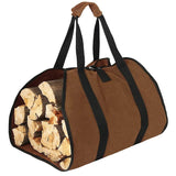 1pc, Firewood Carrier Wax Canvas Handbag - Firewood Log Carrier Heavy Duty Handbag Extra Large - Firewood Wax Canvas Wooden Carrier With Handle - Firewood Rack Indoor Fireplace Log Bag 97.79*45.97 Cm