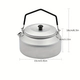 1pc Lightweight Aluminum Camping Kettle For Outdoor Cooking And Brewing Coffee And Tea!