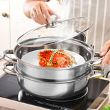 1 Set, Stainless Steel 2/3 Layers Steamer Set, Multifunctional Extra Thick Cookware, Cooking Utensils, Kitchen Utensils