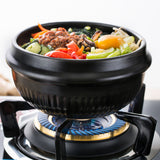 1 Set, Korean Stone Bowl (12.7cm) With Tray (16.0cm), Premium Ceramic Stone Hot Pot For Bibimbap Soup And Korean Stone