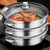 2/3pcs, Stainless Steel Steamer, Steamer Cooker Integrated, Thickened Soup Pot Special