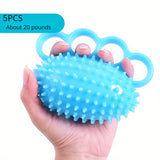 5pcs Fingers Massage Hand Grip Ball, Decompression Toys, Hand Rehabilitation Training Device