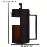 1pc Stainless Steel Hand Brewing Pressing Pot, French Coffee Pot Tea Brewer Semi-enclosed Geometric Design Home Decor Room