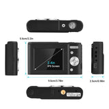 Andoer Digital Camera 48MP 1080P 2.4-inch IPS Screen 16X Zoom Auto Focus Self-Timer Anti-shaking with 2pcs Batteries Hand Strap