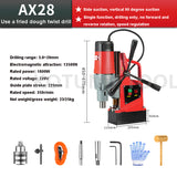 AX28/AX28RE Maximum 28mm,Powerful Magnetic 220V Portable Electric Mag Drill Press Drilling hine