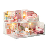 DIY Doll House Miniature 3D Wooden Dollhouses Set Furniture Kit With LED & Dust Cover Toys For Children Gift
