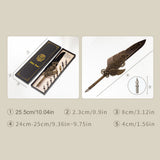 Retro Feather Dip Set Vintage Quill Pen Steampunk nical Style Calligraphy Writing Signature with 8 Replacement Nibs