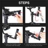 Sliding Handle Handgrip Stabilizer Extension Handle Aluminum with Cold Shoe 1/4 Screw for Ronin S2/ Ronin SC2 Gimbal Stabilizer