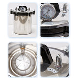 Stainless steel pressure steam sterilizer sterilization pot portable laboratory 12L18L24L