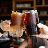Nordic Simple Transparent Glass Cup Coffee Wine Milk Beer Cola Juice Cold Drink Set Handmade Cans Durable
