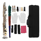 Soprano Saxophone Brass Bb Key Hand Crafted Professional Sax Full Kit for Performance Practice