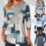European And American Fashion V-neck Long Sleeve Top
