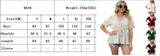 V-neck Lace Short Sleeve T-shirt Waist Trimming Shirt