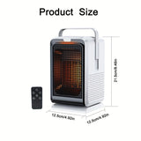 1pc Fan Heater, 1000 W Portable Mini Heater With Time Function Tilt Protection Heater, Cooling And Heating Switch, 3 Heat Settings And Overheating Protection For Office, Living Room, Bedroom (White/Black)