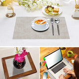 Resistant Placemats For Dining Table Waterproof Wipeable Washable Easy To Clean Anti-Slip Place Mats Set Of 6