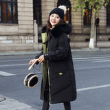 Mid-length hooded down jacket