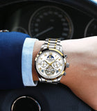 GUANQIN Tourbillon Mechanical Luxury Men's watches Stainless steel Waterproof Moon Phase Watch Sapphire Luminous watch for men