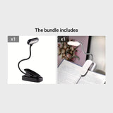 Book with clip, battery powered flexible reading light, portable night light for room decoration, 1 unit