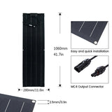 18V 50W ETFE Flexible Bendable Solar Panel for Rooftop Power Generation, Backpac, Tents 1060x280mm