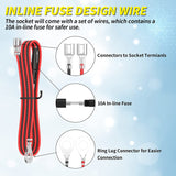 12V Socket with Eject Button Plug Car Cigarette Lighter Replacement Auxiliary Power Outlet