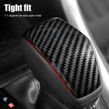 2PCS Car Gear Shift Cover Anti-Scratch Sticker Decor Carbon ABS Fiber Shifter Knob Trim for 20-21 Toyota Highlander RAV4