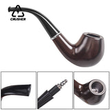 CRUSHER Ebony Resin Smoking Old Style Retro for Men Dry Burning Grass Herb Tobacco Pipe Cigarette Accessories