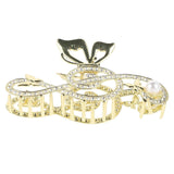 Music Note Hair Clip with Artificial Pearl Elegant Note Molding Hair Claw