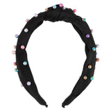 Simulation Pearl Knotted Headband Elegant Wide Hair Hoop Knot Headpiece