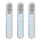 3 Pcs USB Light Portable Night Lamp Practical USB Charging Light (White Light)