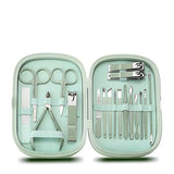 18 in 1 Professional Manicure Kit Pedicure Tool Stainless Steel Nail Clipper Scissors Grooming Set with Leather Travel Case