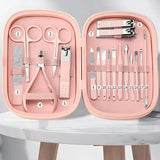 18 in 1 Professional Manicure Kit Pedicure Tool Stainless Steel Nail Clipper Scissors Grooming Set with Leather Travel Case