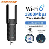 1800Mbps Adaptador Wifi 6 Usb Adapter 5G& 2.4G High Speed Network Cards Para PC Rede Wifi6 Wireless Tarjeta De Red for Win10 11