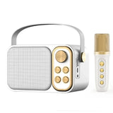 Portable RGB LED Light Karaoke With 1-2 Wireless Microphones 7 types Voice Effects Bluetooth Speaker System HIFI Stereo Surround