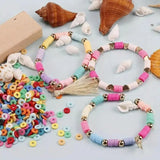 18240Pcs Rainbow Flat Polymer Clay Beads Craft Kit Perfect For DIY Bracelet Necklace Jewelry Making Craft Supplies 48 Colors
