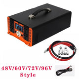 12000W Pure Sine Wave Inverter--24V/48V/60V/72V/96V Converter for Home, RV and Off-Grid Solar Systems + 2 AC Outlet & LED Light