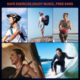 Bone Conduction IP68 Waterproof Bluetooth 5.1 Open Ear Wireless Sports Headphones for Running Swimming Blue