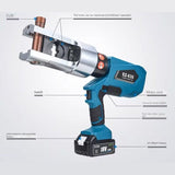 250Knelectric Hydraulic Pliers Rechargeable Ez-630 Lithium Battery Portable Crimping Cable Copper Nose Terminal Crimping Pliers